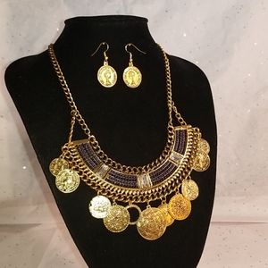 Coin Necklace & Earing Set